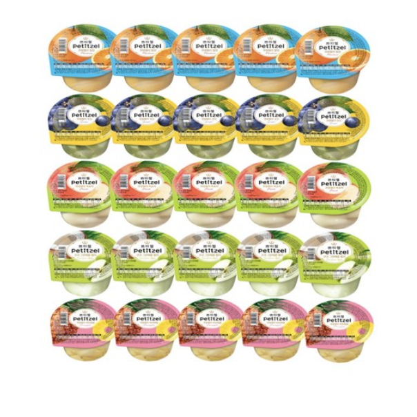 쁘띠첼 과일젤리 5가지맛 간식셋트 210g 큰컵 푸딩 밀감5+복숭아5+포도5+애플그린5+파인애플5, 210g, 25개 42,630원