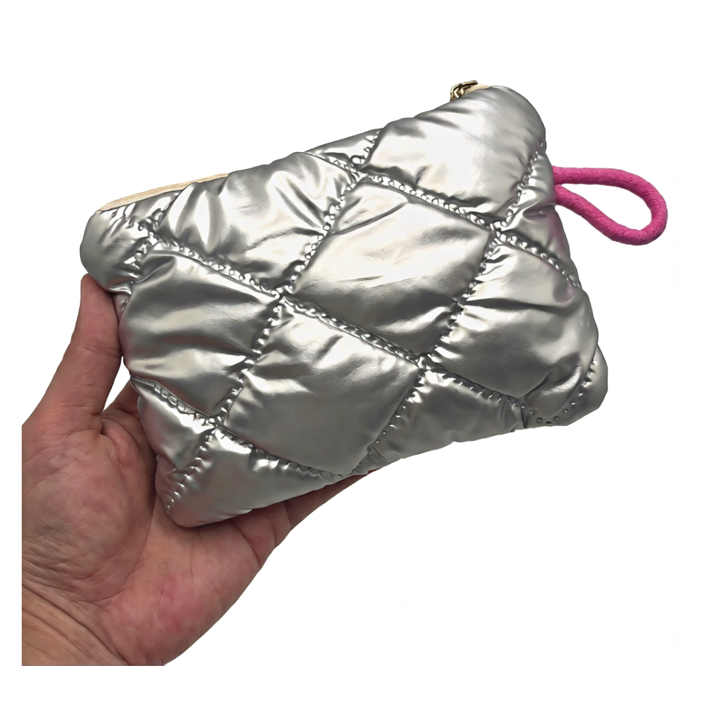 오디너 휴대용 실버 퀼팅 미니 파우치 화장품 생리대 다용도 13,200원