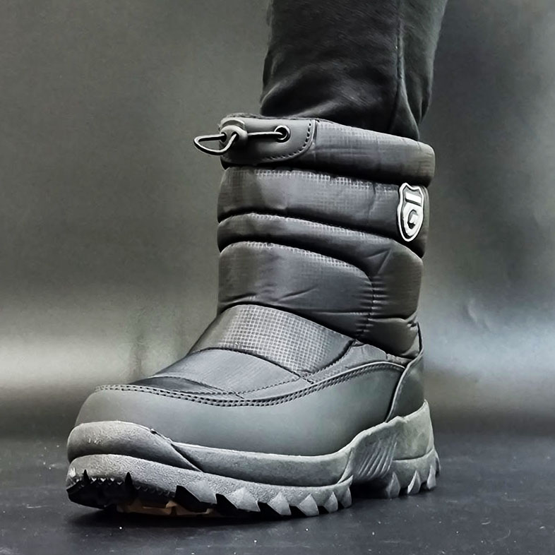 남자 패딩 부츠 겨울 방수 방한화 블랙 털 미들부츠 250-280mm 퍼 안감 바이커 스노우 오토바이 바이크 부츠 29,900원