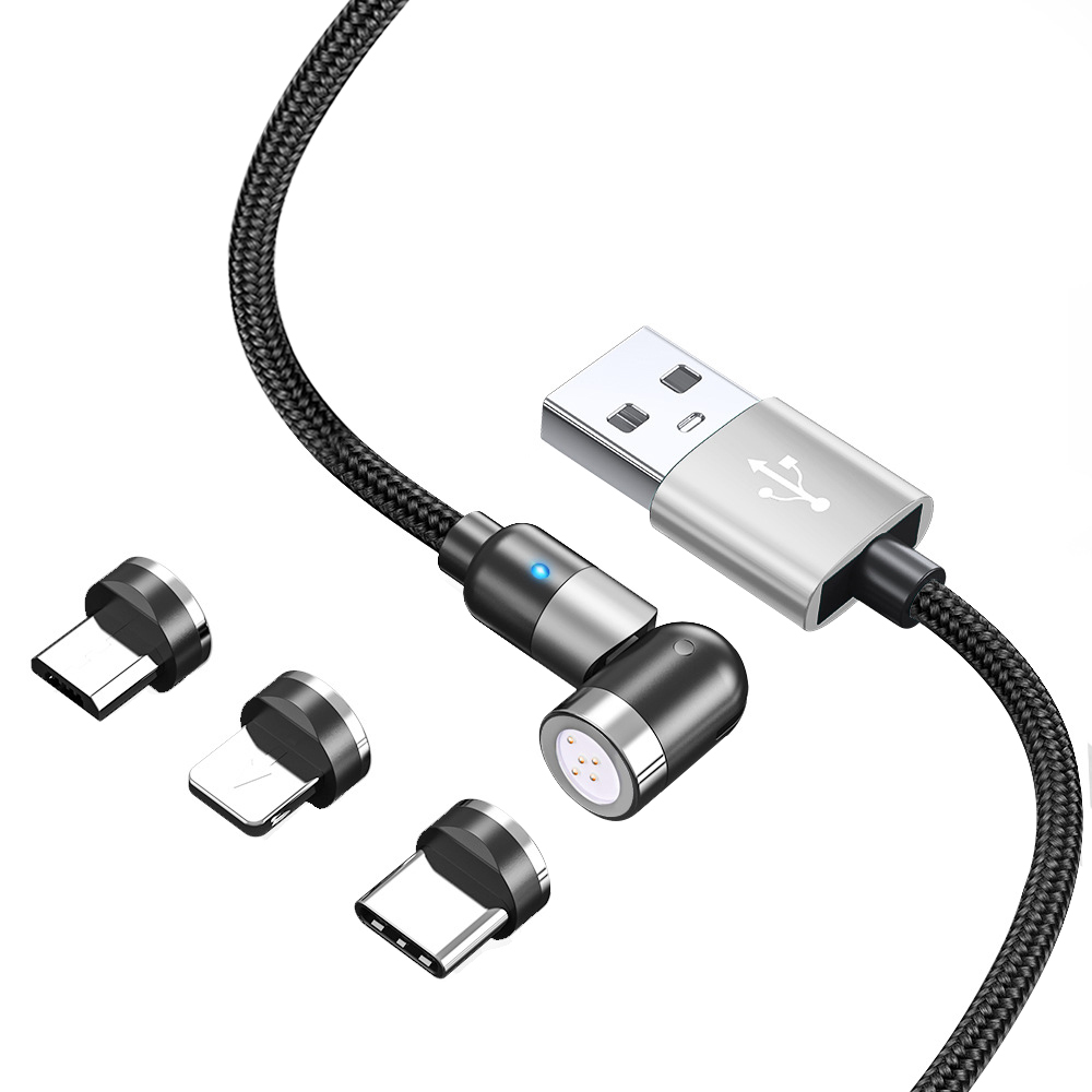 케이블+젠더/360도 회전가능한 마그네틱 자석 휴대폰 고속 충전 케이블 7,600원