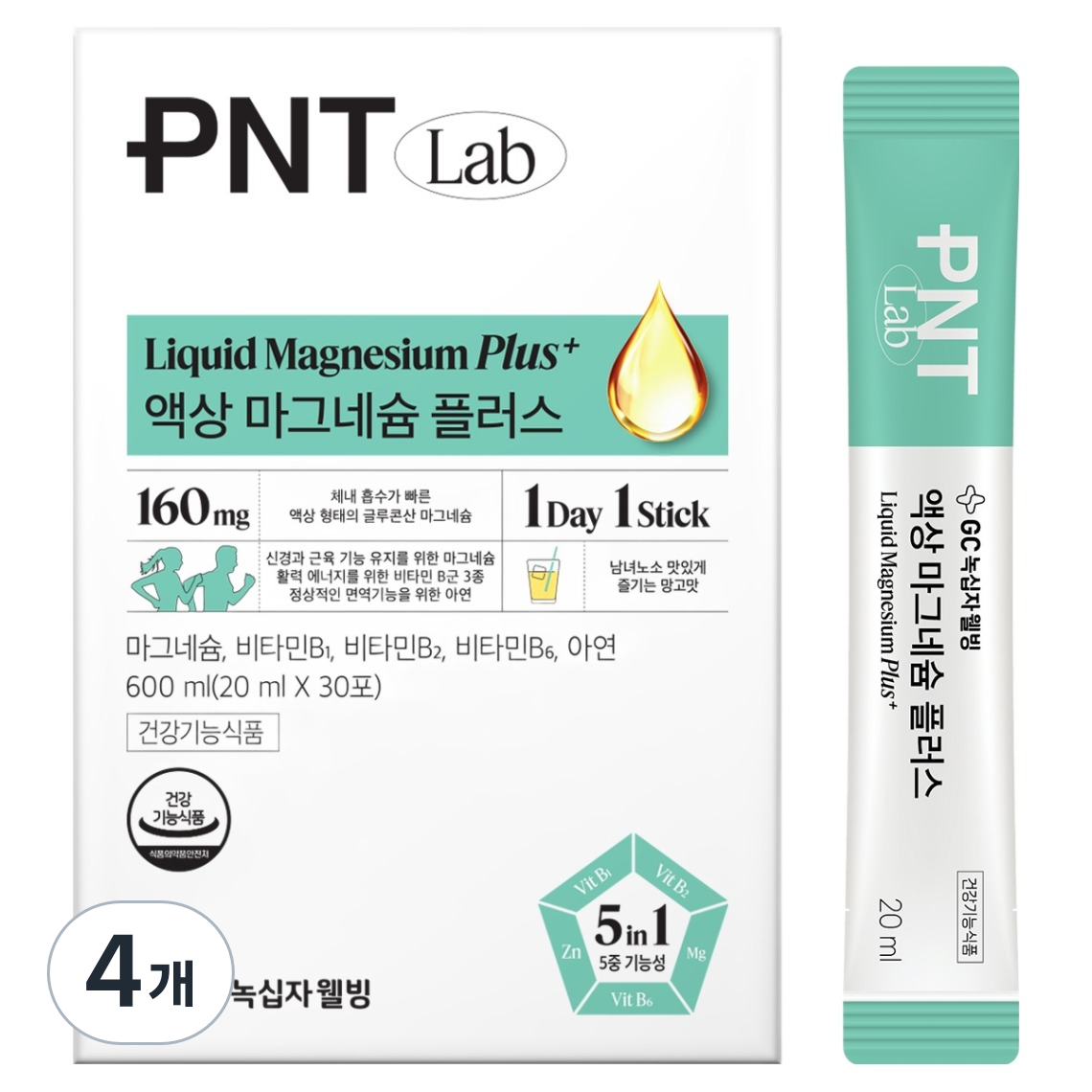 피엔티 GC녹십자웰빙 액상 마그네슘 플러스 망고맛 30p, 600ml, 4개 109,000원