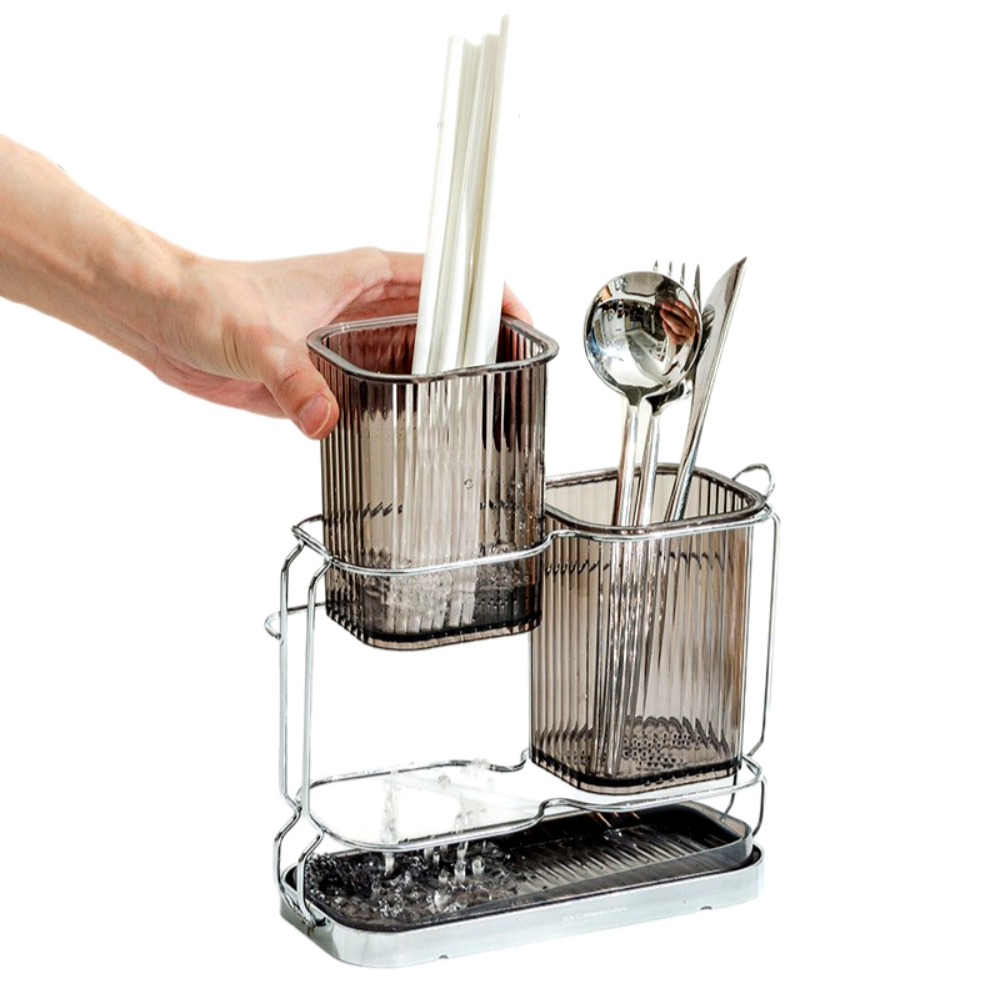 그란데로자 모던 플라스틱 수저통 2구 물빠짐 도자기 스텐 수저케이스 예쁜 인테리어 디자인 8,100원