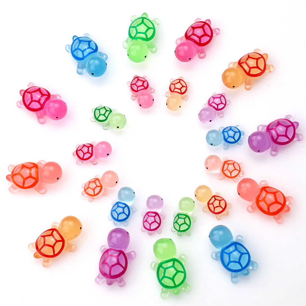 BUZOO 어항 테라리움 화분 꾸미기 피규어 야광 거북이가족 야광 수지 거북이 24개 세트, 믹스 컬러 12,900원