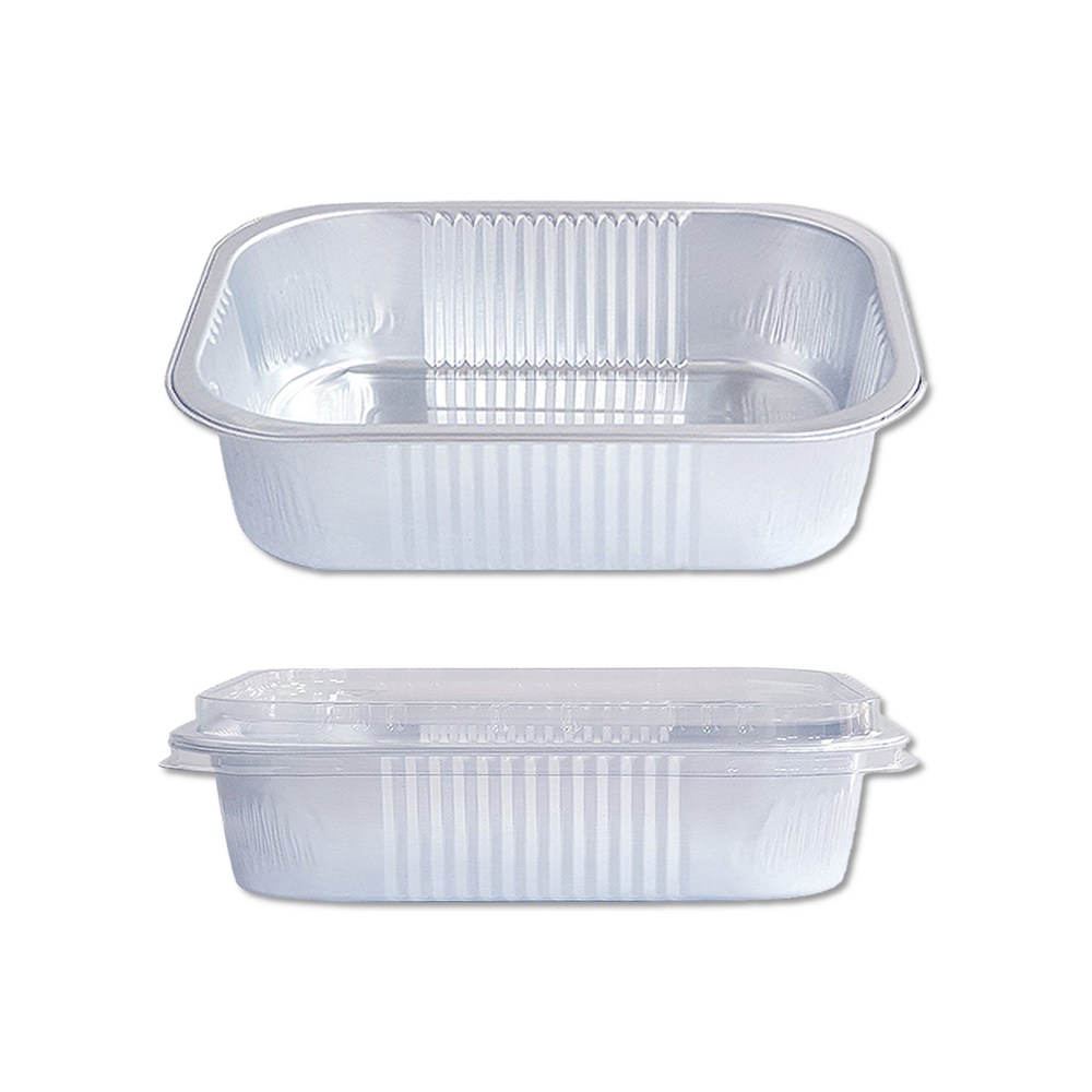 알루미늄 오븐스파게티용기 파스타포장 배달용 카페포장 사각용기 730ml 실버 (용기+뚜껑포함) 세트 23,280원