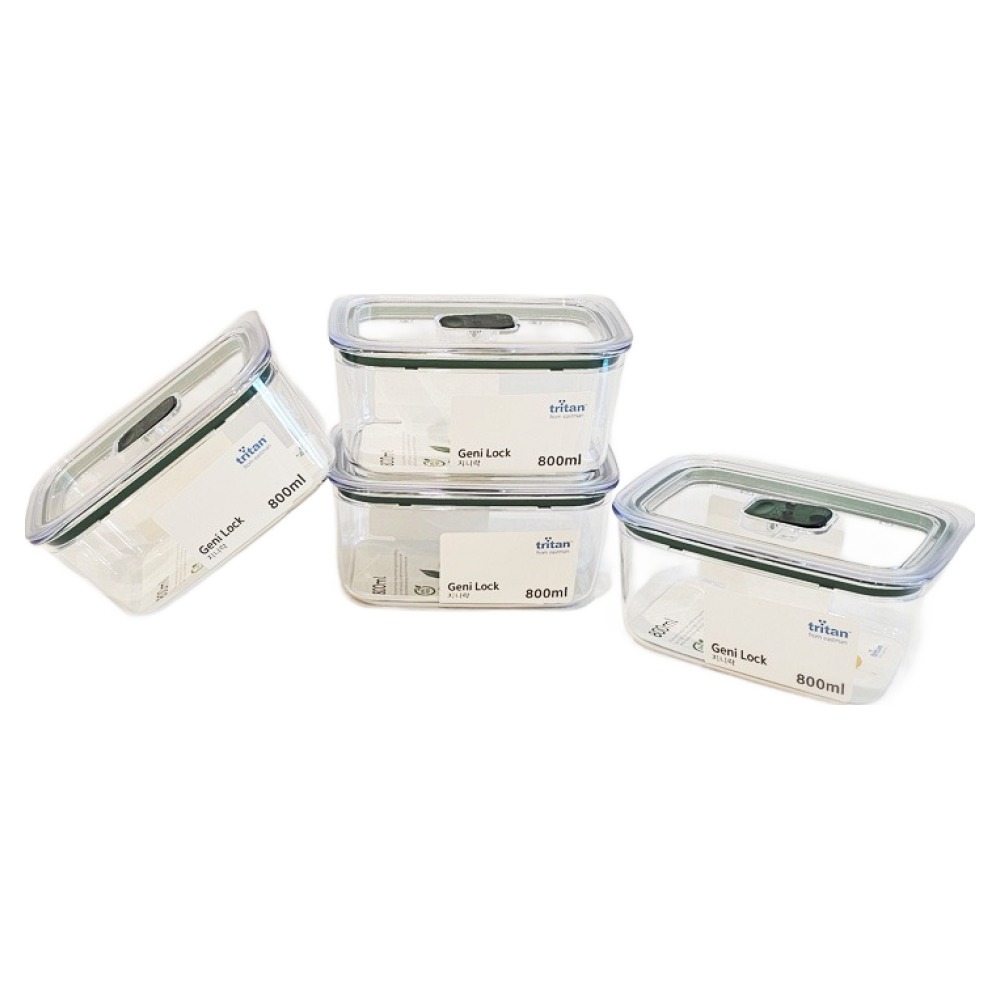 ecosense 지니락 올트라이탄 직사각 밀폐용기 800ml, 4개, 밀폐용기 800ml 4p 36,300원
