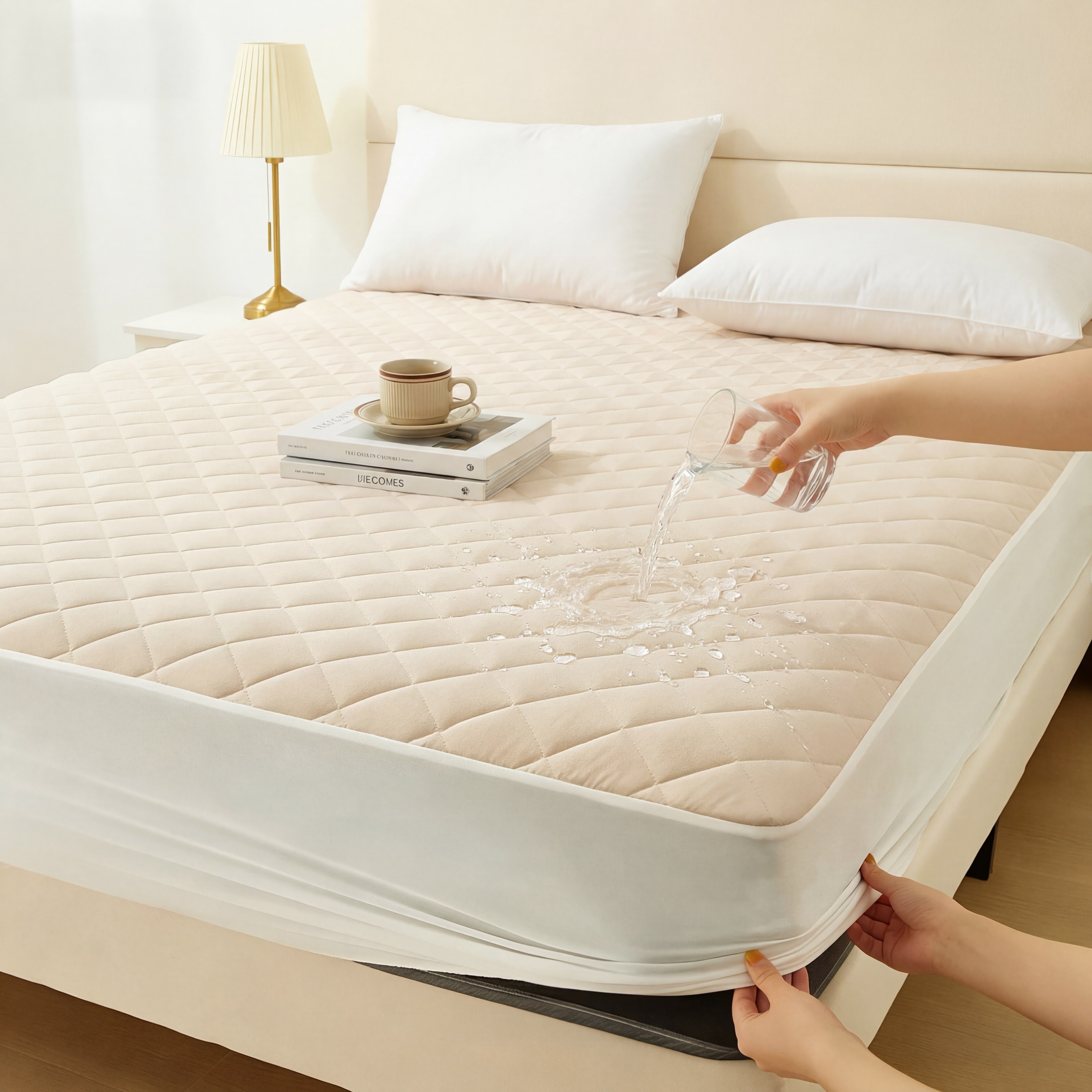 HYLEORY 프리미엄 방수 항균 누빔 사계절 극세사 매트리스 커버 17,990원