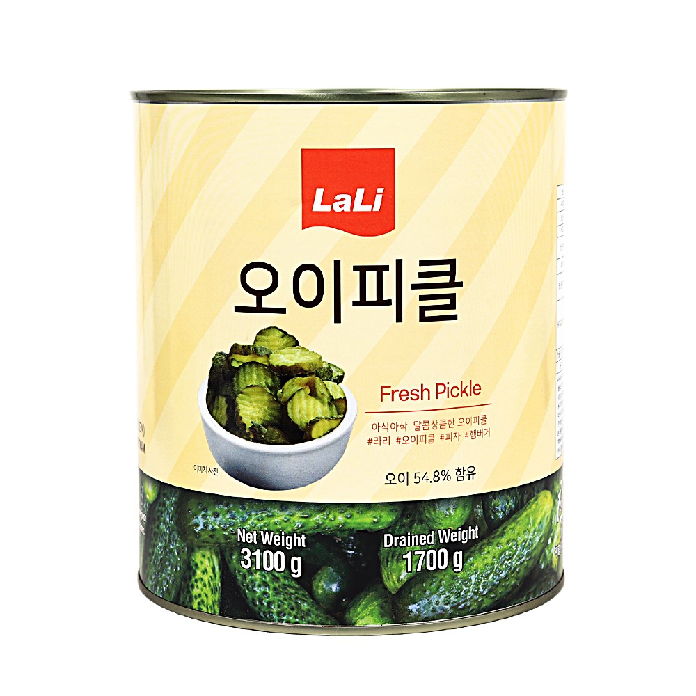 푸드올마켓_ 라리 오이피클 슬라이스 3.1kg /물결무늬 4,550원