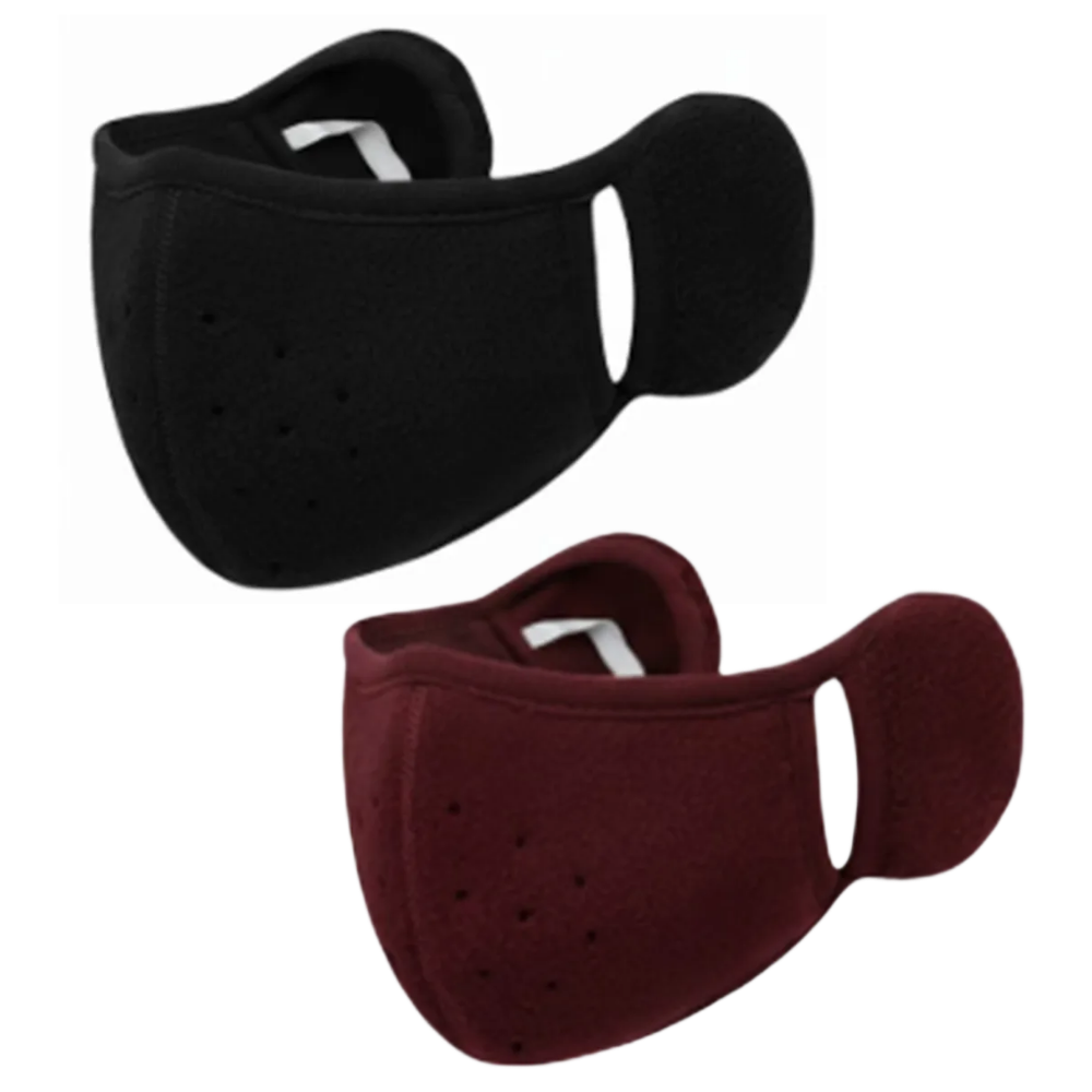 엘브이유 방한 방풍 일체형 귀마개 마스크, 블랙+와인, 1개입, 1세트 12,900원