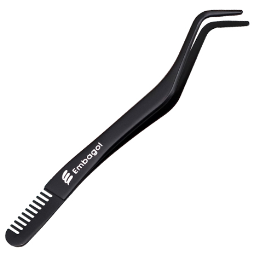 고급 속눈썹 핀셋 트위저 눈썹빗 일체형, 1개, 블랙 6,370원