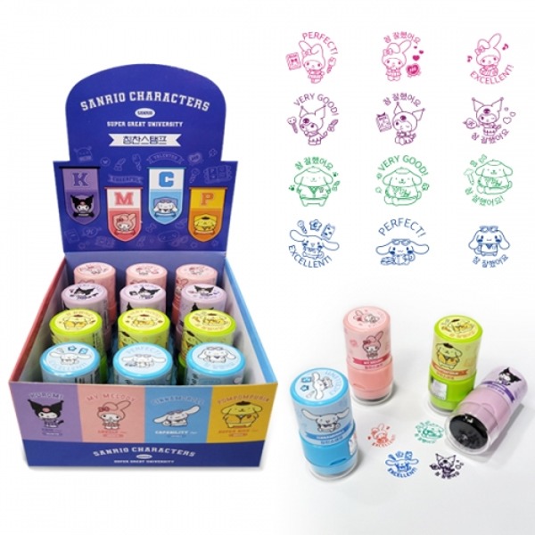 산리오캐릭터즈 참잘했어요 만년 칭찬 스탬프 (랜덤발송) 마이멜로디 쿠로미 헬로키티 시나몬롤 캐릭터 도장 문구 다꾸 2,660원