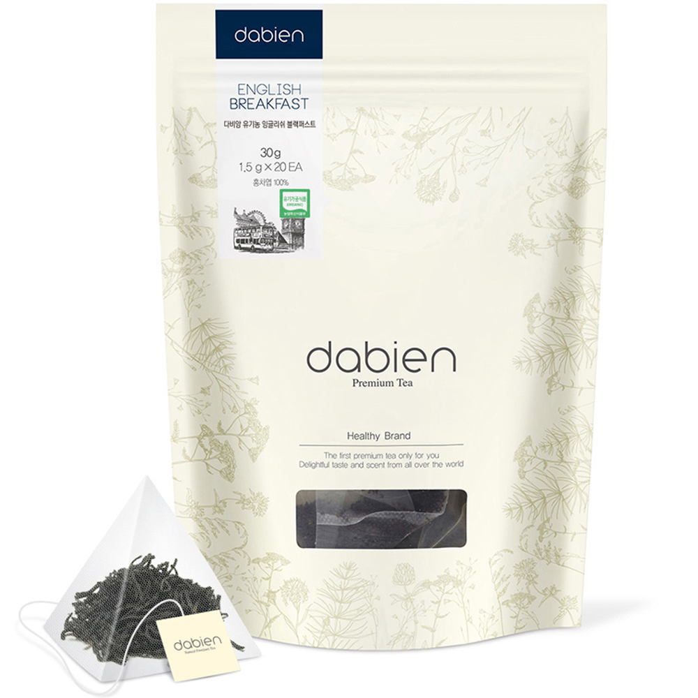 다비앙 유기농 잉글리쉬 블랙퍼스트 홍차 티백, 1.5g, 20개입, 1개 8,800원