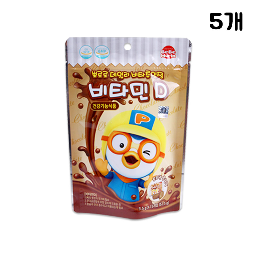 뽀로로 데일리 비타츄잉정 초코맛 15정, 3.5g, 5박스 13,500원