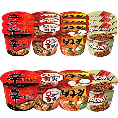 농심 큰컵4종 (신라면4입+오징어짬뽕4입+너구리4입+짜파게티4입) 총16입, 1개 24,230원