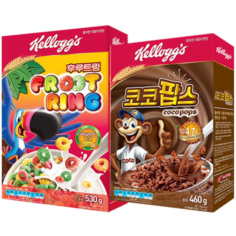 켈로그 후루트링 530g + 코코팝스 460g 시리얼, 1세트 15,900원