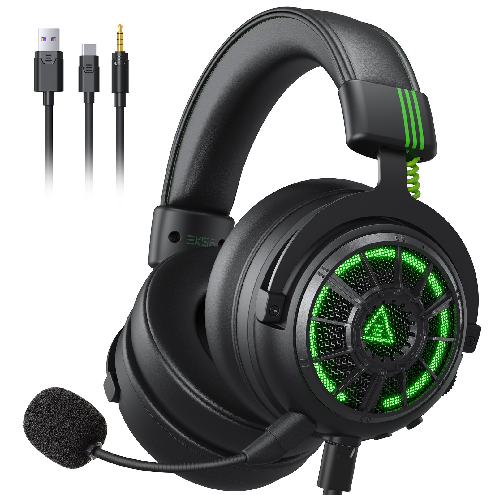 EKSA StarEngine Pro 게이밍 헤드셋 3D/7.1 서라운드 게임/음악 모드 노이즈 캔슬링 마이크 LED, E5000 Pro 89,000원