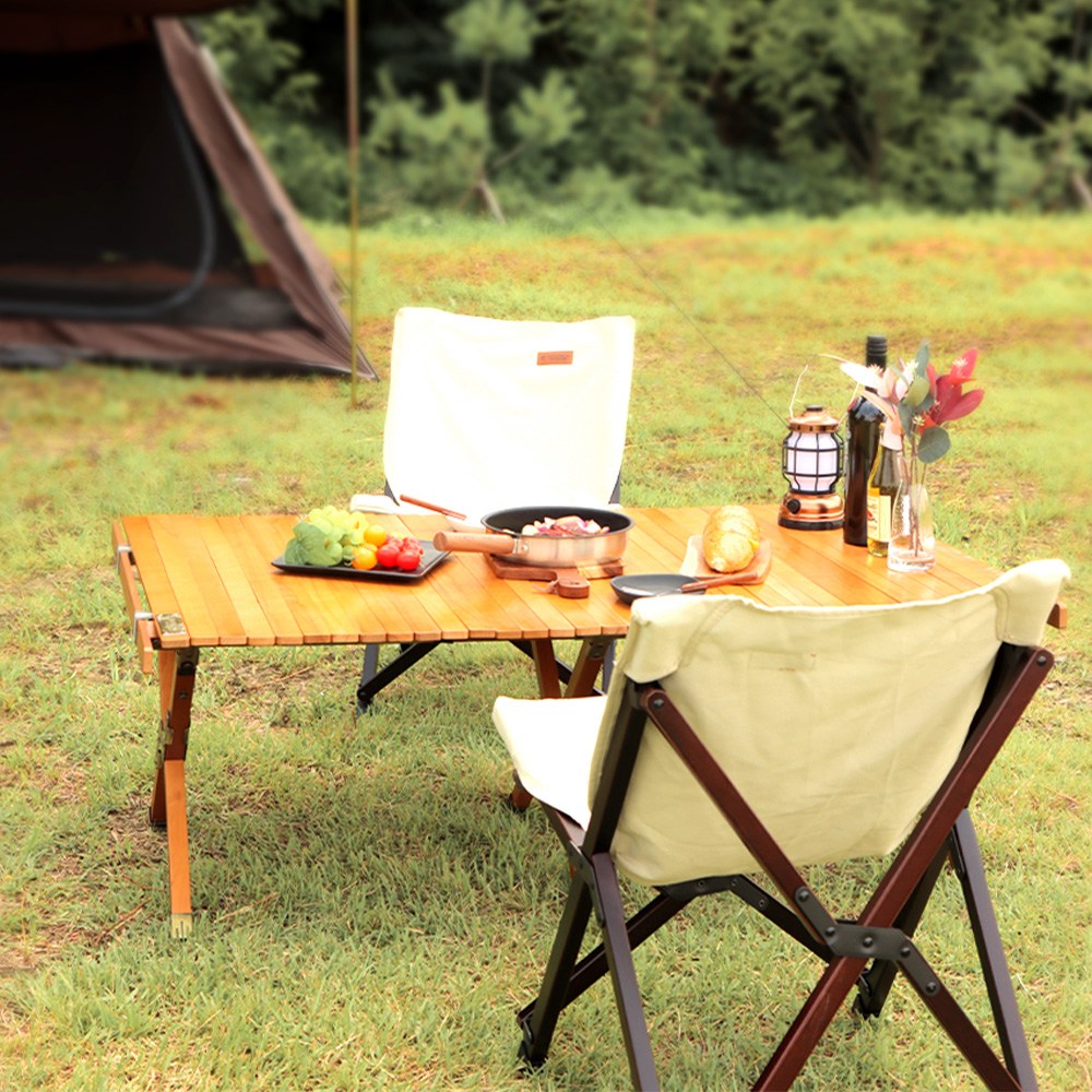 몽크로스 캠핑 감성 원목 접이식 롤 테이블, 원목 38,000원