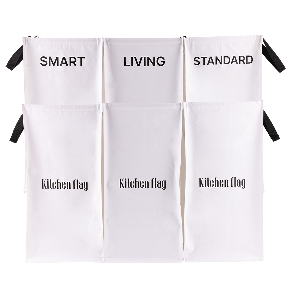 [키친플래그] 타포린백 분리수거함 3단 세트 x 2개, 화이트, 6개 17,100원