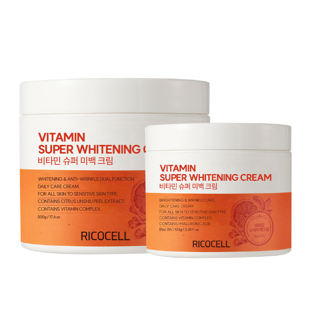 리코셀 대용량 비타민 슈퍼 화이트닝 크림 500g + 100g /저자극 미백 탄력 톤업 수분 주름개선 기능성, 600g, 1개 29,900원