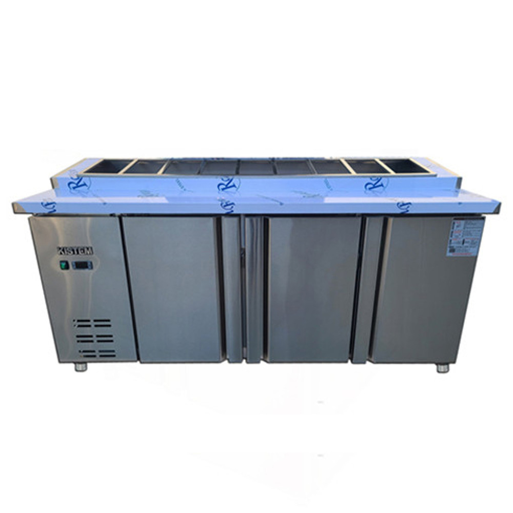 3도어 1/3밧드 뒷줄토핑테이블냉장고 키스템 KIS-PDB18R-5 구내식당 반찬냉장고 1,788,900원