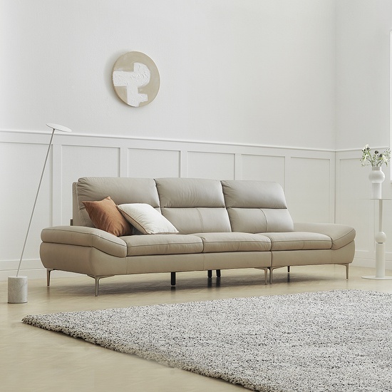 한샘 엠마 컴포트 천연면피가죽 4인용 소파(3종/택1), 미드 그레이(B) 1,159,000원