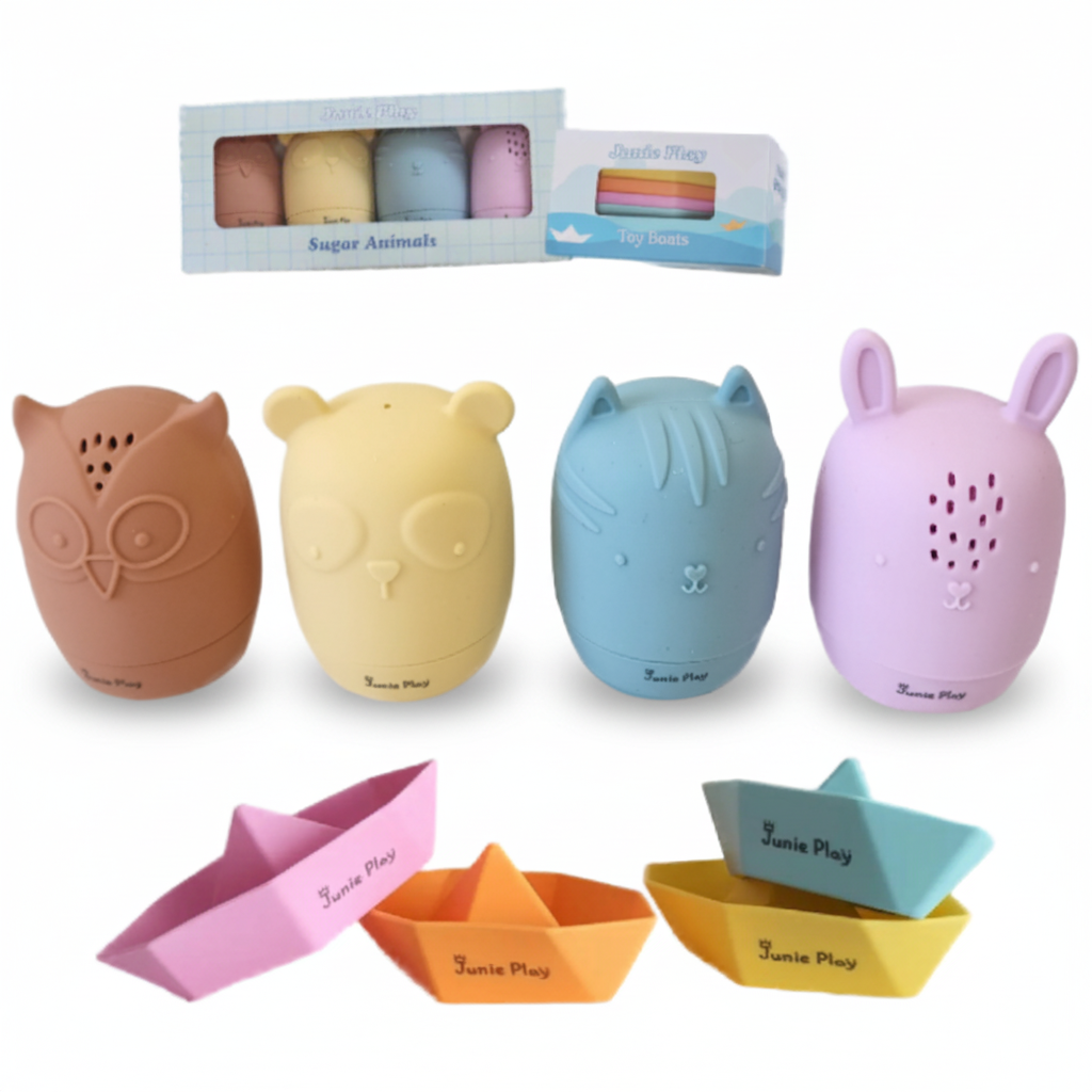쥬니플레이 실리콘 목욕놀이 장난감 8종 세트 슈가애니멀 + 조이보트, 1개 29,900원