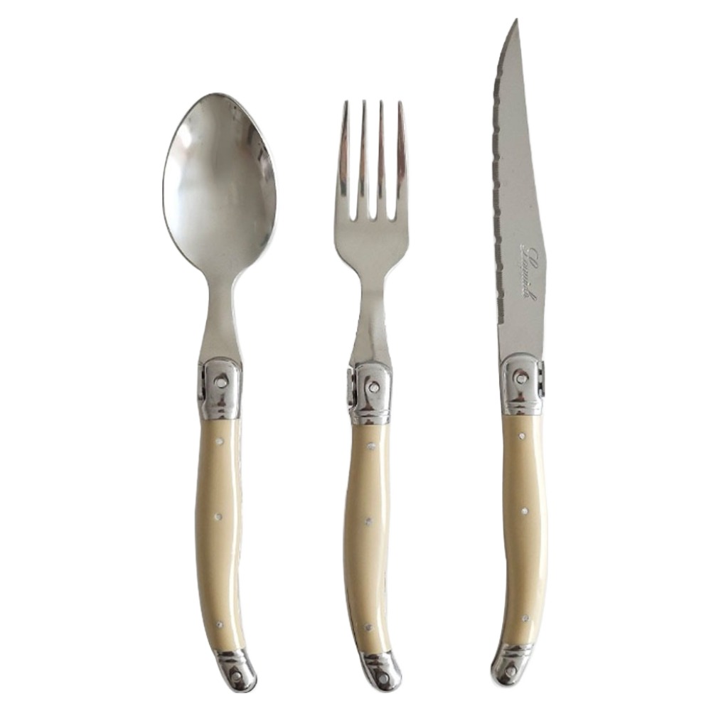 리옹라귀올 커트러리 1인 3종 세트, 카키 베이지, 1세트, 디너스푼 + 디너포크 + 디너나이프 13,900원