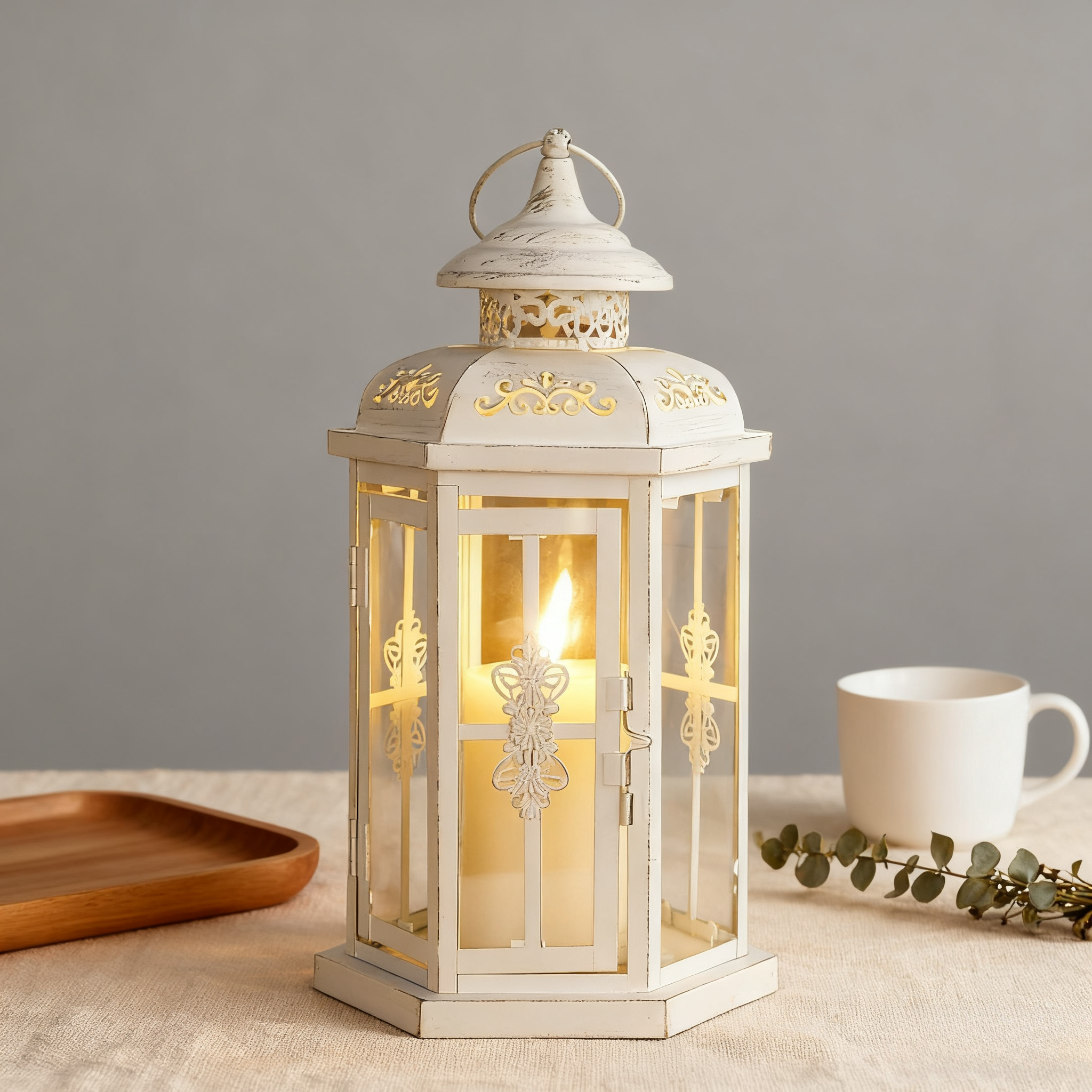 JHY DESIGN 화이트 랜턴 캔들 홀더 30,120원