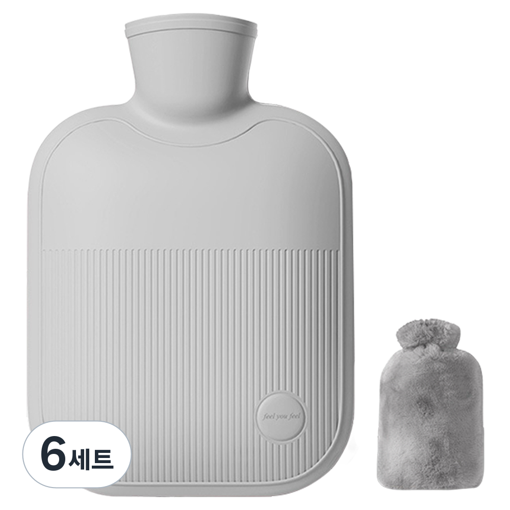 해피앤굿 따듯함 보온물주머니 그레이 베이직 S 500ml + 래빗커버 세트, 6세트 43,200원