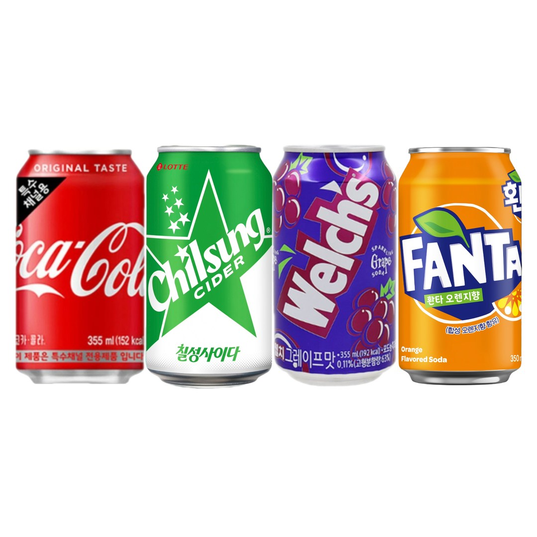 코카콜라 탄산음료 4종 콜라 사이다 환타 웰치 350ml x 24캔 세트 22,500원