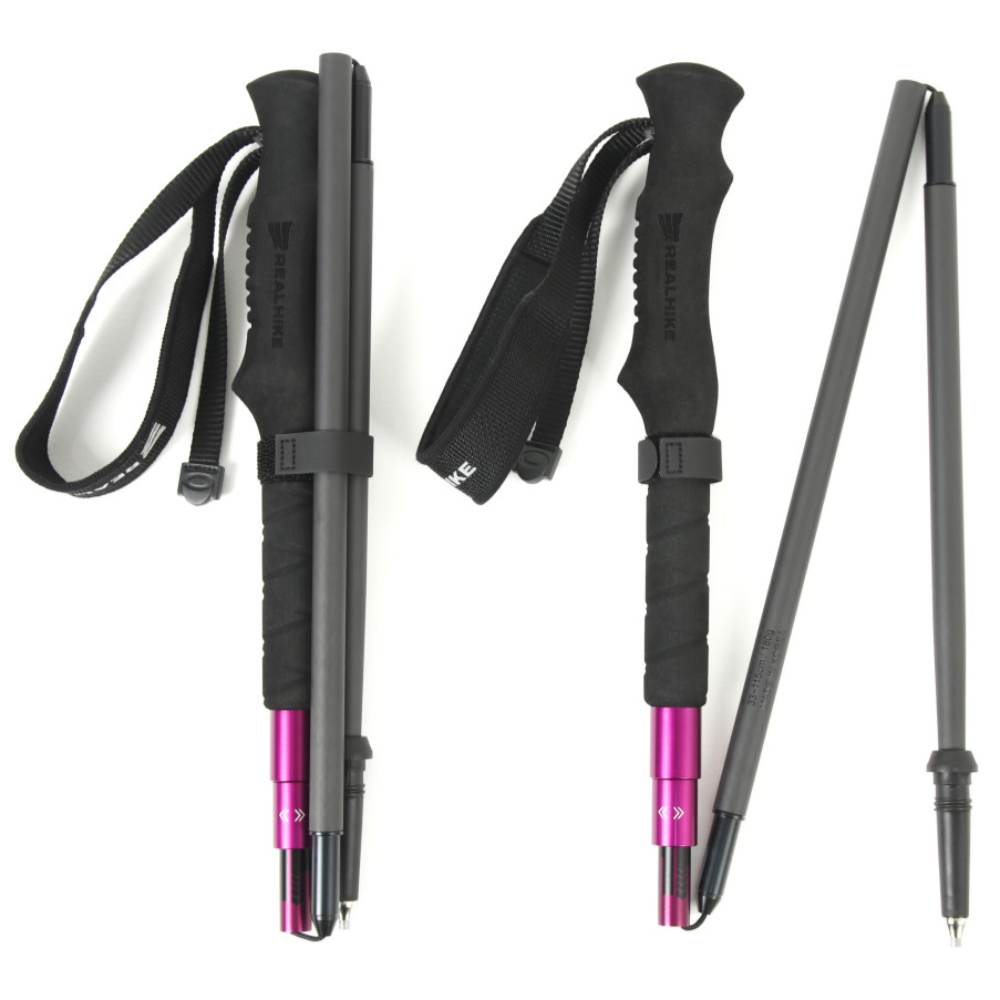 리얼하이크 카본폴드 국내제작 초경량 접이식 카본 트레킹폴 등산스틱, 2개, 퍼플 159,000원