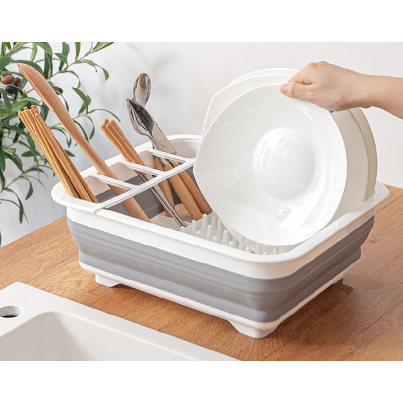접이식 식기건조대 설거지건조대 설거지통 과일세척트레이, 1개, 흰색+그레이, 1단 23,000원