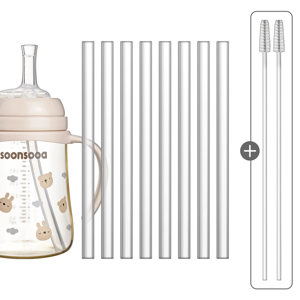 순수아 빨대 8개+솔 2개  그로미미 더블하트 호환 빨대 리필 9,800원