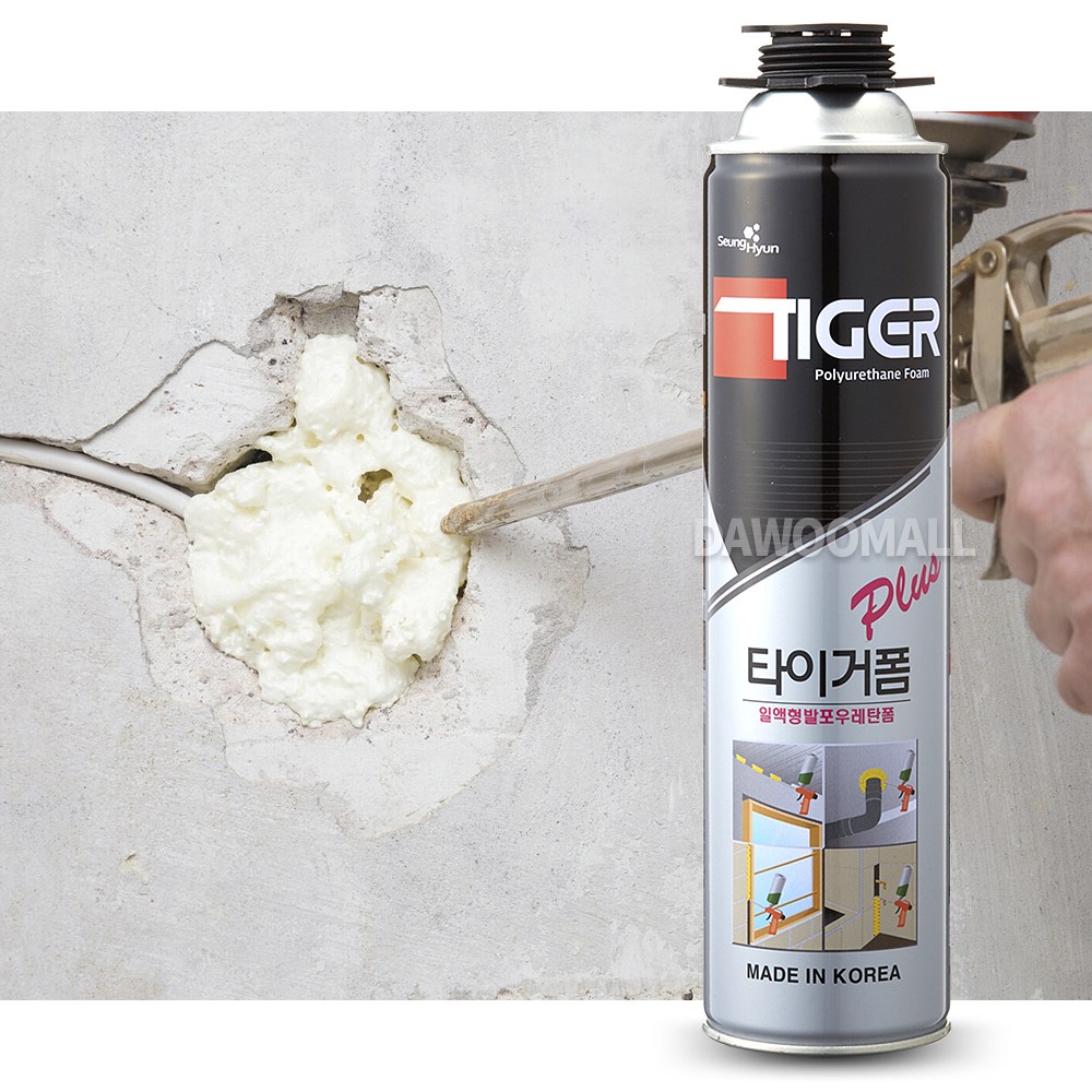[다우몰] 국산 타이거 폴리 우레탄폼 스프레이 단열 난연 충진 폼 + 반코팅장갑 9,700원