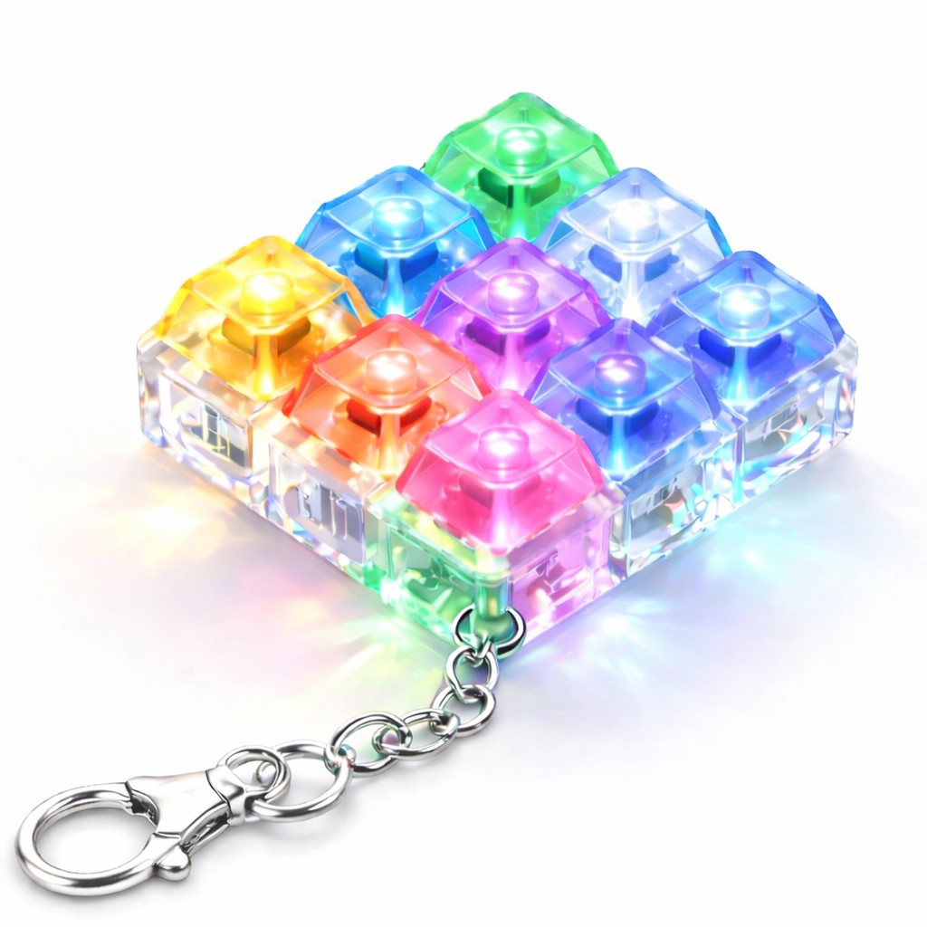 화려한 디스코 컬러 LED 키보드 딸각이  키캡 키링 9,900원