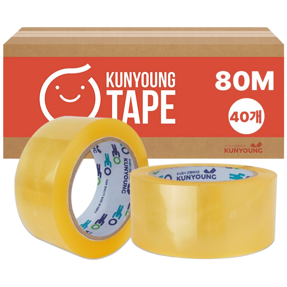건영 박스테이프 48mm x 80M 더블중포장 투명, 40개 41,200원