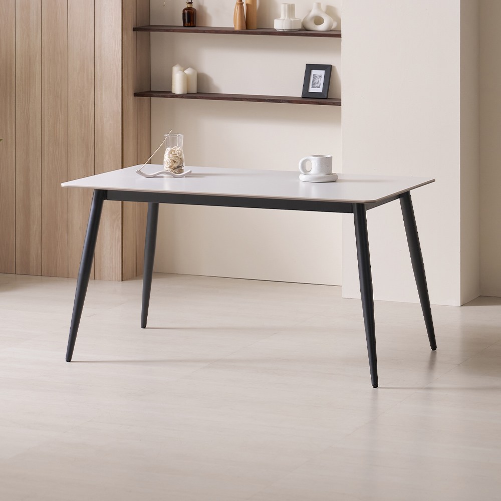 라로퍼니처 디럭스 1400 양면 포세린 세라믹 4인 식탁 세트 화이트 그레이 상판 166,000원