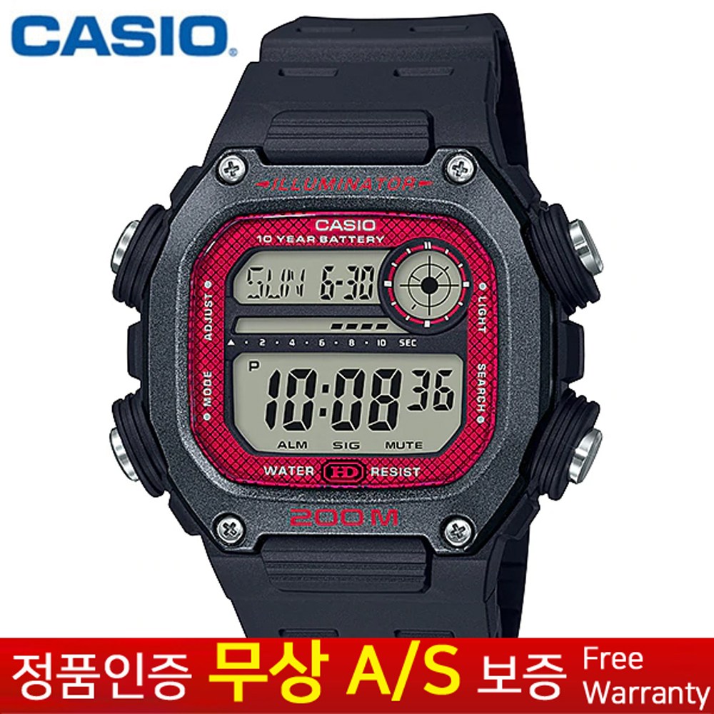 [CASIO 카시오][무상AS] 남성남자 우레탄밴드 스포츠아웃도어 월드타임 200M 방수 전자손목시계 DW-291H-1B 58,900원