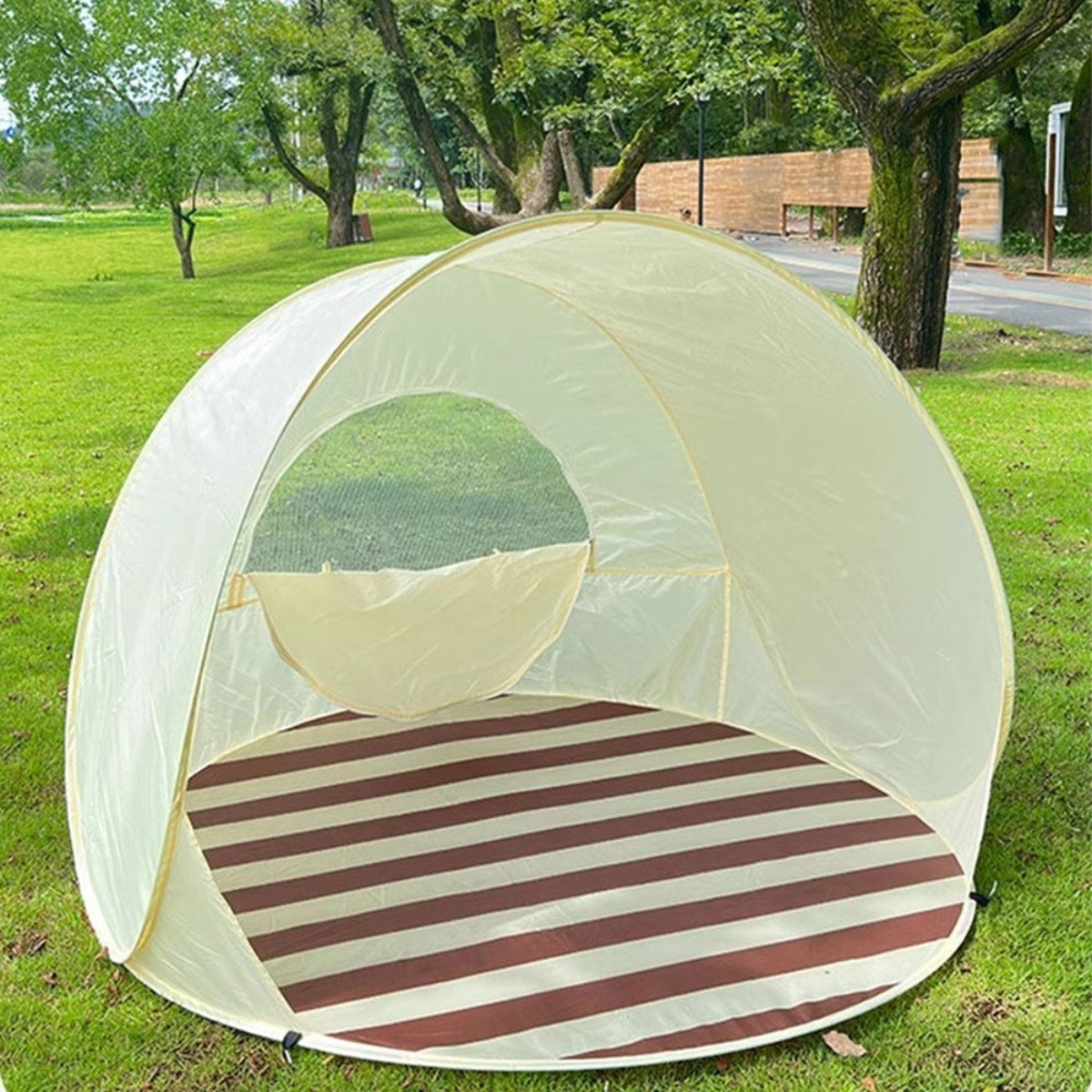 올데이하우스 원터치 야외 피크닉 캠핑 그늘막 휴대용 접이식텐트 3~4인용 돗자리 사은품, 베이지, 3~4인용 32,900원