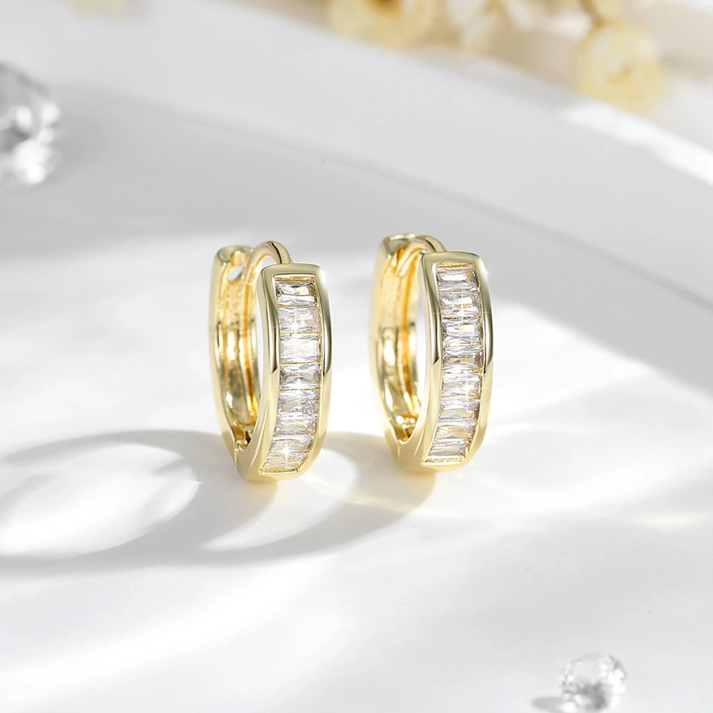 NXNA 14K 큐빅 원형 귀걸이 여 오스트리아 수입 선물 도금BLCZW-ED017, 현재가 65,000원