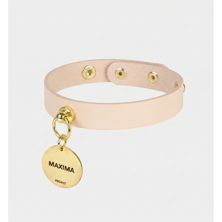 MX PET 베지터블 가죽 초커 목걸이 338X BEIGE 강아지 고양이, 1개, 베이지/골드 32,900원