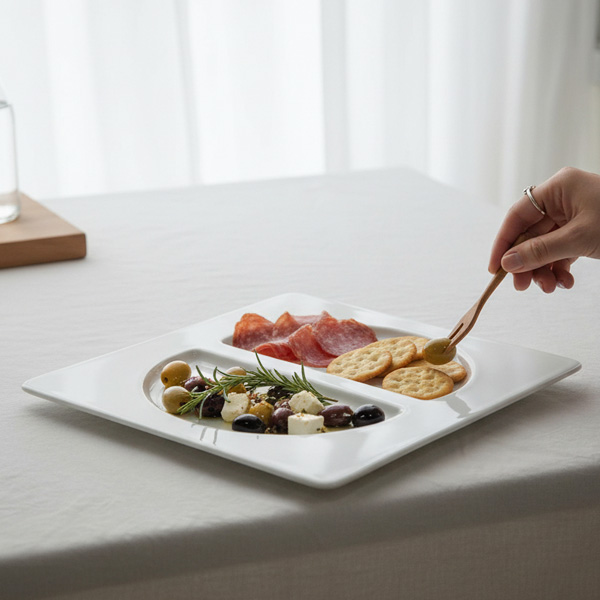 라크(RAK) 포셀린 호텔웨어 반달 스퀘어 플레이트 30cm 1P, 1개, 화이트 28,000원