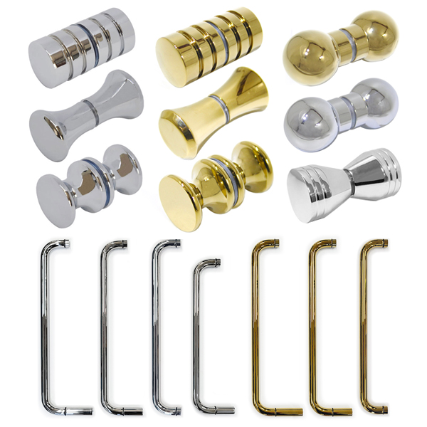 샤워부스손잡이 유리문 강화도어 크롬 골드 알루미늄 욕실문 원홀 4,700원