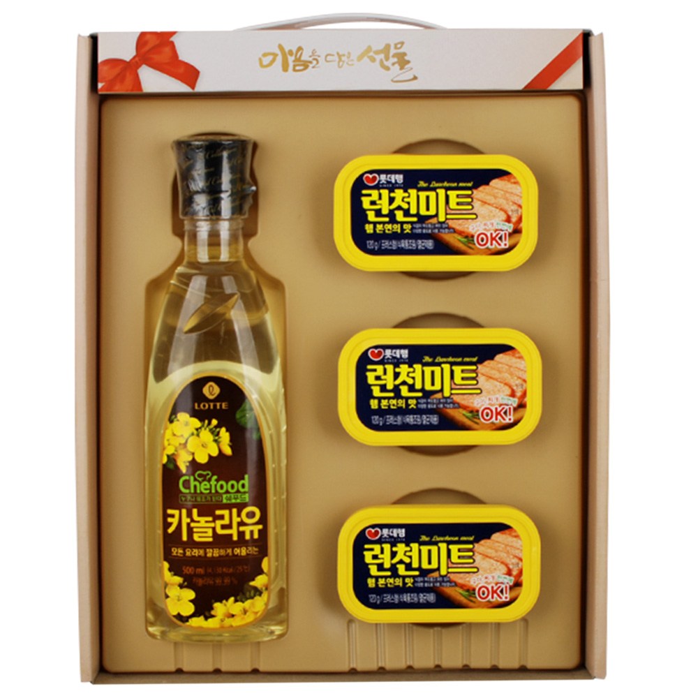 롯데 마음담은선물세트(4P) 햄세트 오일세트 명절선물세트 설날선물 런천미트 카놀라유 소망 11,500원
