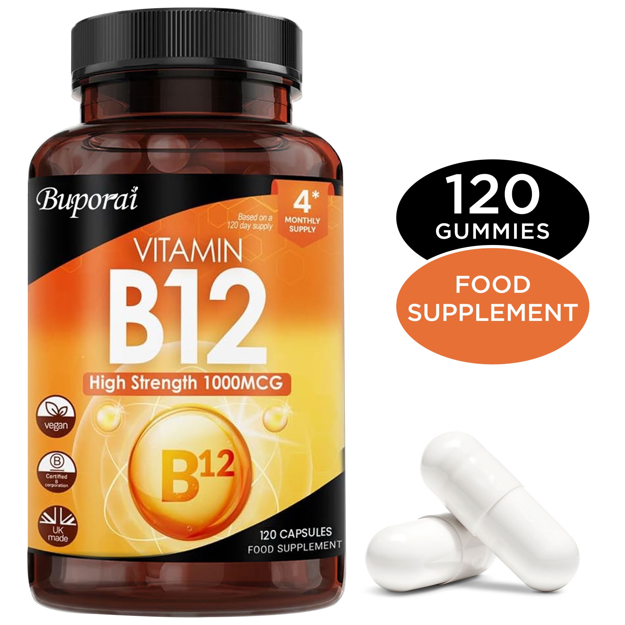 비타민 B12 고함량 정제 - 1000mcg 비건 B12 비타민 메틸코발라민 수, 1개, 60정 17,610원