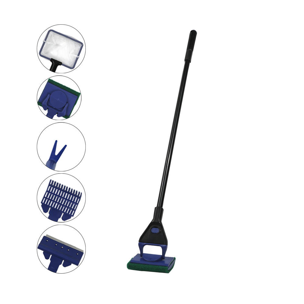 칸후 5in1 수족관 청소 관리세트 (샌드플래터 뜰채 매직스펀지 수초 클램프 칼날스크래퍼) 6,200원