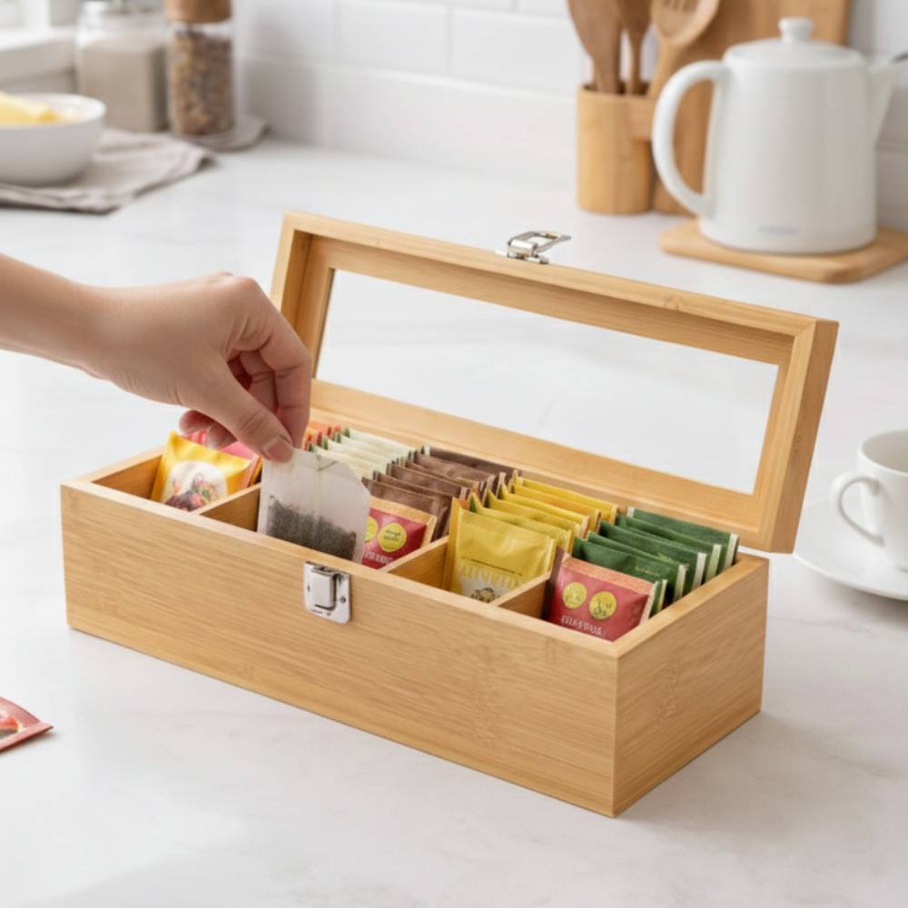 테르오 칸칸이 분리형 원목 티백 정리함, 1개, 우드 17,900원