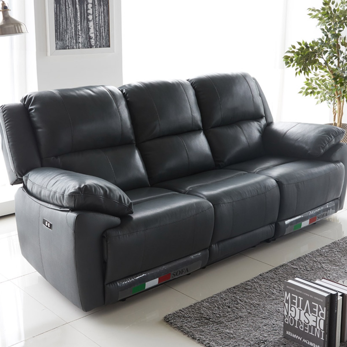 파로마 뮤즈 전동 리클라이너 소파 이태리 천연 소가죽 거실 쇼파 3인용 1,490,000원