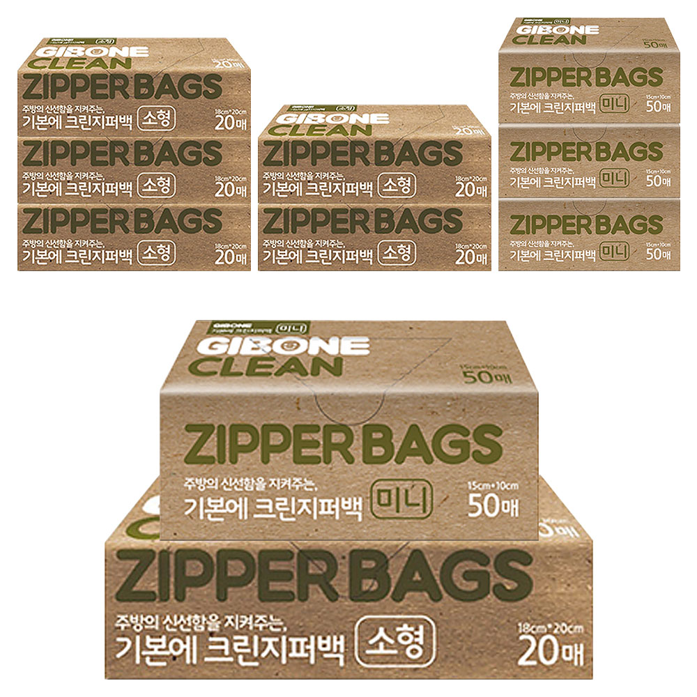 기본에 크린지퍼백 미니 100매 + 소형 60매, 혼합, 2세트 19,440원