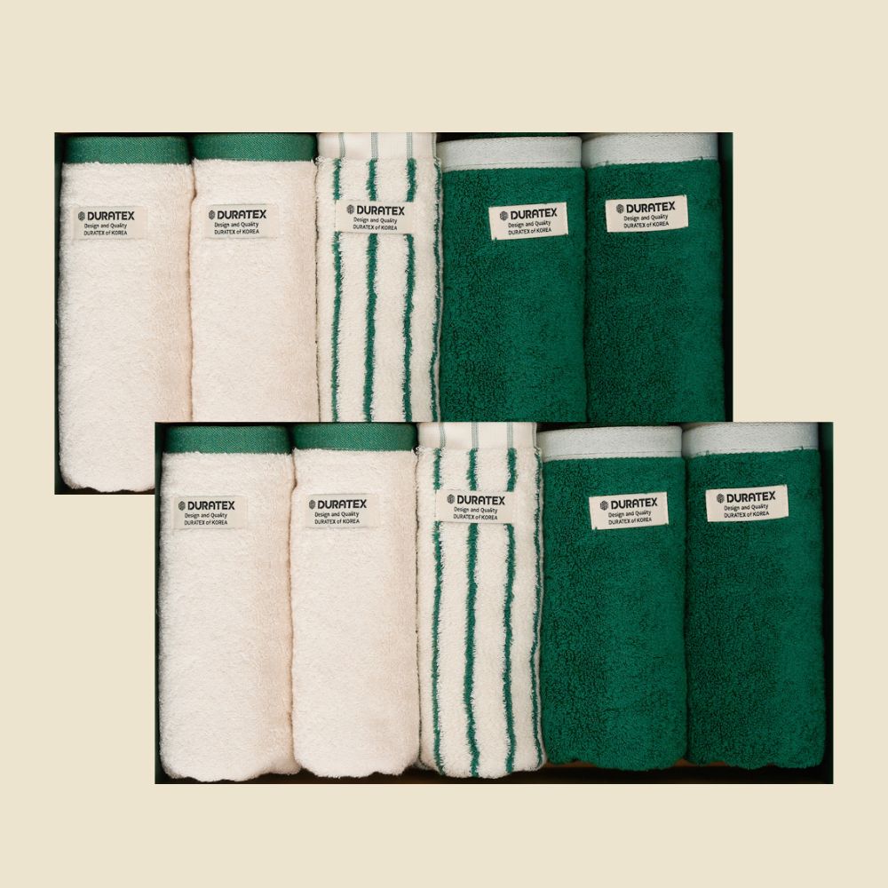 듀라텍스 먼지없는 호텔수건 40수 코마사 200g 항균 수건세트 오코텍스 인증 프리미엄, 2세트, DR-HT2555_수건 5장 97,900원