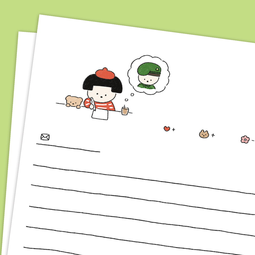 육군 편지지 100장 편지 군대 군인 뜯어쓰는 편지지 9,130원